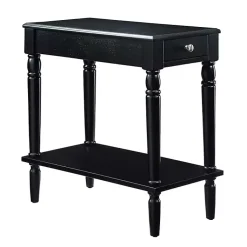 Kirklands Home Accent & End Tables|French Country Single Drawer Accent Table Black