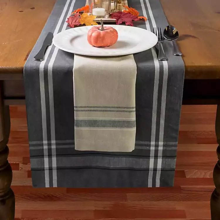 Kirklands Home Table Linens|French Stripe Napkins, Set of 6 Black