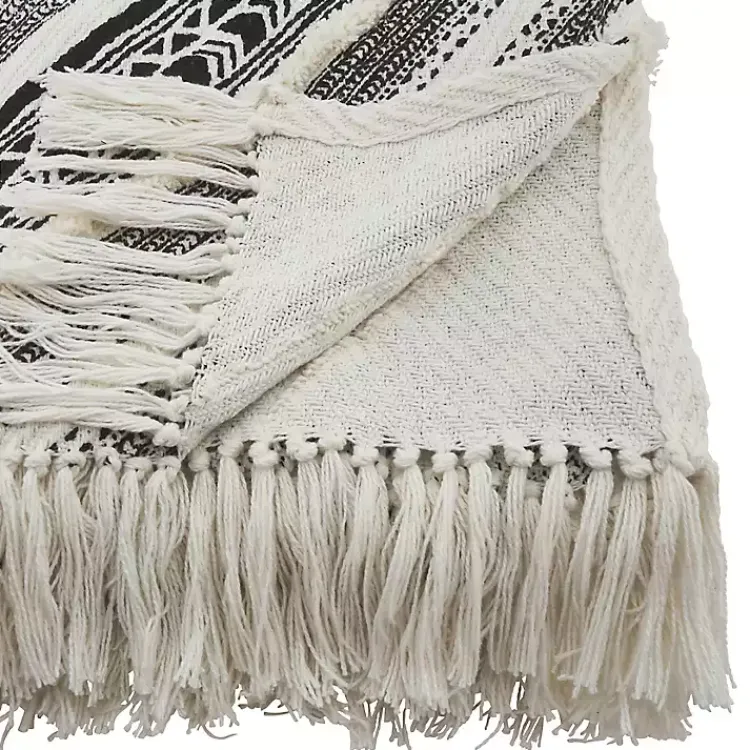 Clearance Black Geometric Diamond Throw Blankets & Throws