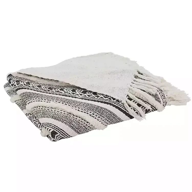 Clearance Black Geometric Diamond Throw Blankets & Throws