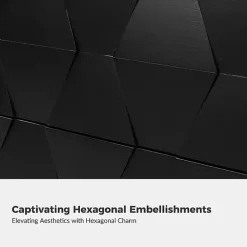 Kirklands Home Nightstands|Geometric 2-Drawer Charging Nightstand Black