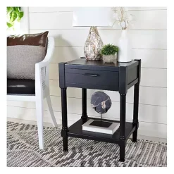 Kirklands Home Accent & End Tables|Geometrical Industrial Pull Accent Table Black