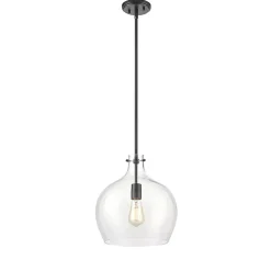 Kirklands Home Chandeliers & Pendant Lighting|Black Glass Globe Pendant Light