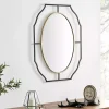 Kirklands Home Decorative Mirrors|Black Gold Scalloped Oval Frame Wall Mirror