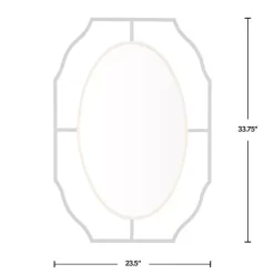 Kirklands Home Decorative Mirrors|Black Gold Scalloped Oval Frame Wall Mirror