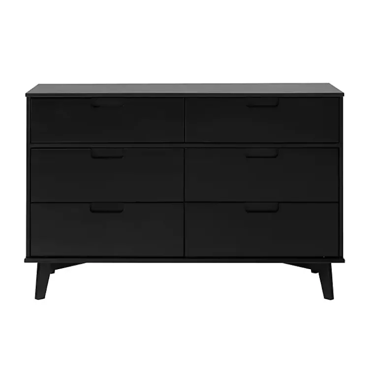 Kirklands Home Dressers & Chests|Grooved Handle 6-Drawer Dresser Black