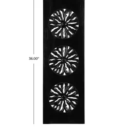 Kirklands Home Wall Plaques|Handcarved Wood Floral Wall Plaque Black