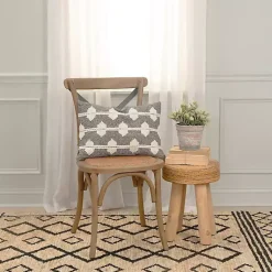 Discount Black Heathered Embroidered Diamond Throw Pillow Pillows