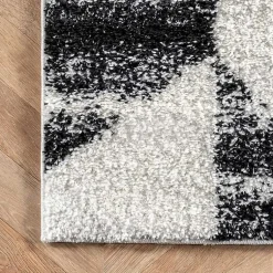 Kirklands Home Area Rugs|Black Herringbone Shag Area Rug, 9x12