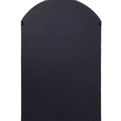 Kirklands Home Decorative Mirrors|Black Iron Arched Windowpane Mirror