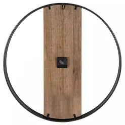 Kirklands Home Clocks|Ladd Natural Wood Wall Clock Black