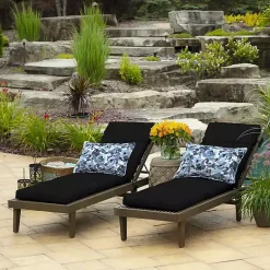 Kirklands Home Outdoor Cushions & Pillows|Leala Outdoor Chaise Cushion Black
