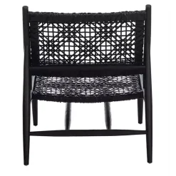 Kirklands Home Accent Chairs|Leather Woven Accent Chair Black