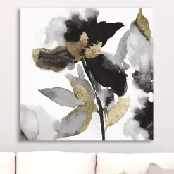 Kirklands Home Canvas Art|Black Leaves II Giclee Canvas Art Print, 30x30 in.