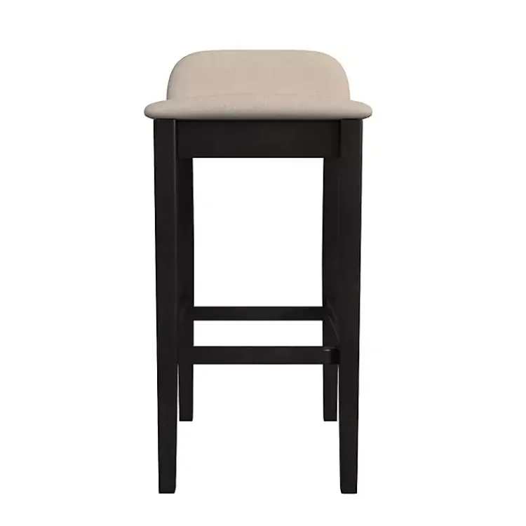 Kirklands Home Bar Stools & Counter Height Stools|Black Lowback Padded Bar Stool
