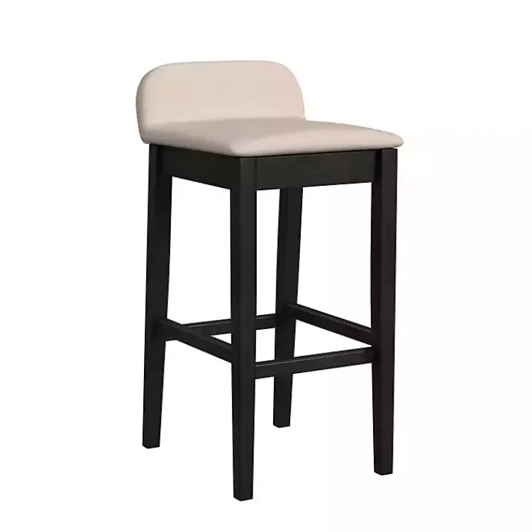 Kirklands Home Bar Stools & Counter Height Stools|Black Lowback Padded Bar Stool