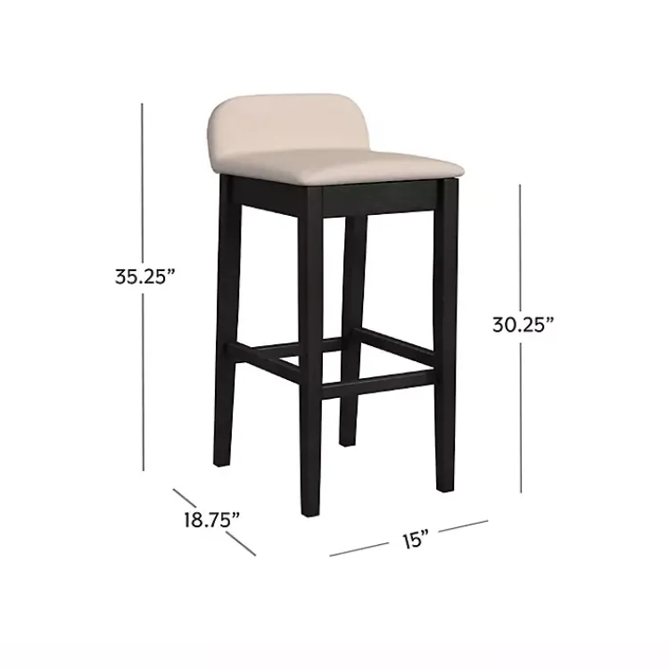 Kirklands Home Bar Stools & Counter Height Stools|Black Lowback Padded Bar Stool