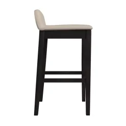 Kirklands Home Bar Stools & Counter Height Stools|Black Lowback Padded Bar Stool