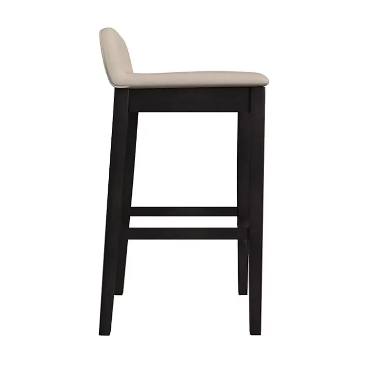 Kirklands Home Bar Stools & Counter Height Stools|Black Lowback Padded Bar Stool