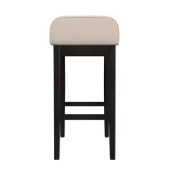 Kirklands Home Bar Stools & Counter Height Stools|Black Lowback Padded Bar Stool