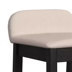 Kirklands Home Bar Stools & Counter Height Stools|Black Lowback Padded Bar Stool