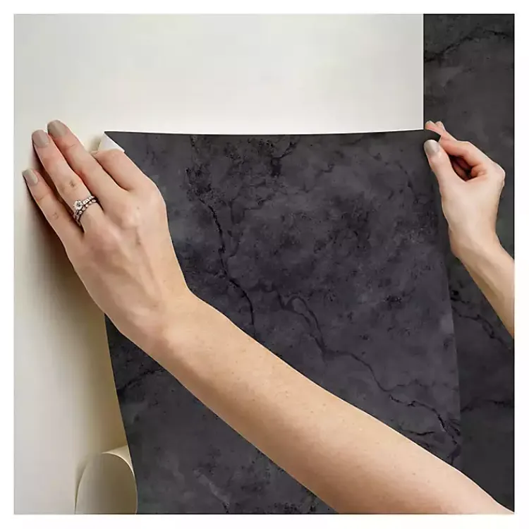 Kirklands Home Wall Murals & Wallpaper|Marble Peel & Stick Wallpaper Black