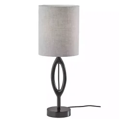 Kirklands Home Table Lamps|Black Mayfair Open Table Lamp Gray