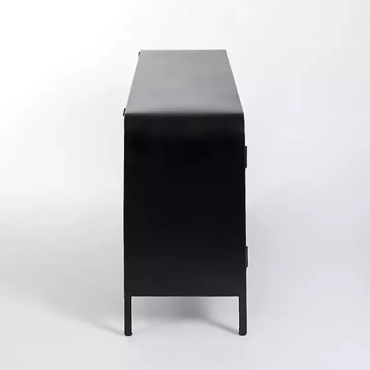 Kirklands Home Cabinets & Sideboards|Metal & Glass 4-Door Bentley Cabinet Black