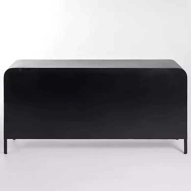 Kirklands Home Cabinets & Sideboards|Metal & Glass 4-Door Bentley Cabinet Black