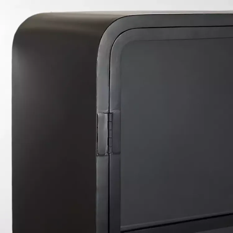 Kirklands Home Cabinets & Sideboards|Metal & Glass 2-Door Bentley Cabinet Black