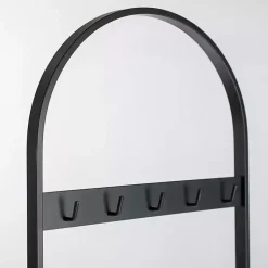 Outlet Metal & Natural Wood Ladder with Hooks Decorative Accents