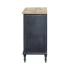 Kirklands Home Cabinets & Sideboards|Black Metal and Brown Wood Storage Cabinet