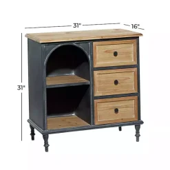 Kirklands Home Cabinets & Sideboards|Black Metal and Brown Wood Storage Cabinet