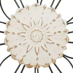 Kirklands Home Wall Plaques|Black Metal and Wood Floral Wall Plaques, Set of 2