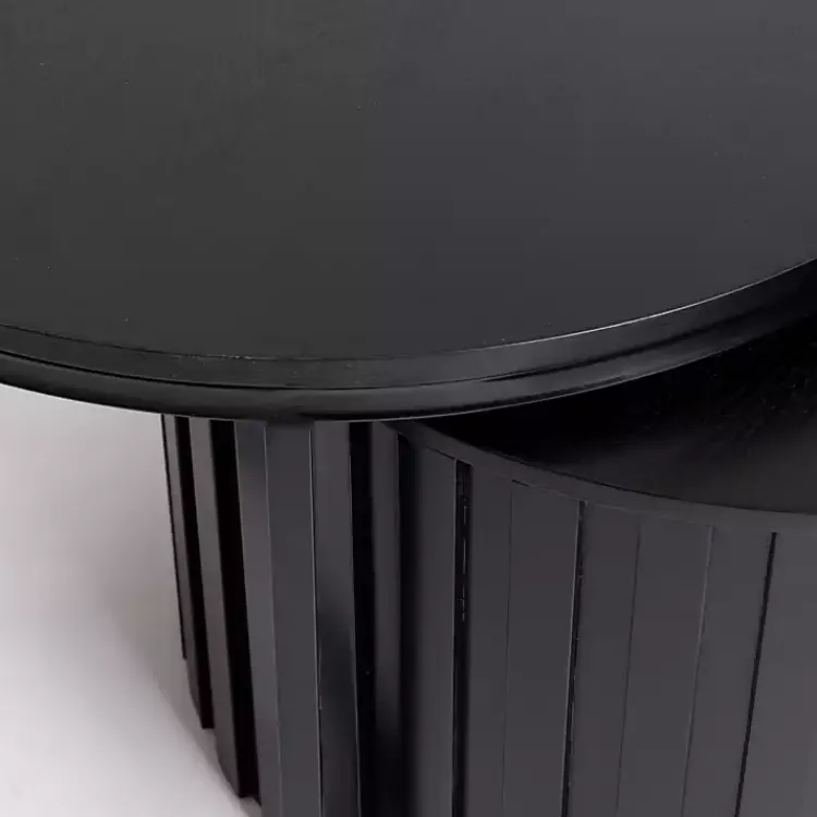 Kirklands Home Coffee Tables|Metal and Wood 2-pc. Storage Nesting Tables Black