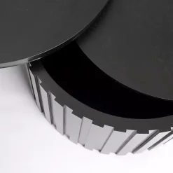 Kirklands Home Coffee Tables|Metal and Wood 2-pc. Storage Nesting Tables Black