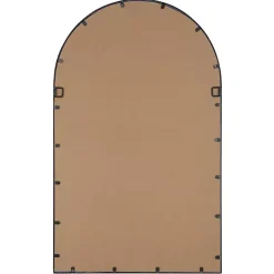Kirklands Home Decorative Mirrors|Black Metal Arch Frame Wall Mirror