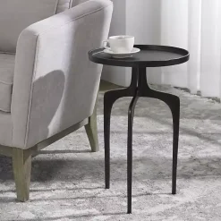 Kirklands Home Accent & End Tables|Metal Arched Legs Side Table Black