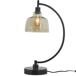 Kirklands Home Table Lamps|Black Metal Arched Task Lamp Brown