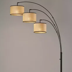 Kirklands Home Floor Lamps|Metal 3-Arm Arched Floor Lamp Black