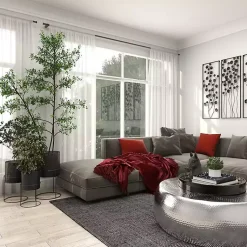 Kirklands Home Planters|Metal Basket Weave Planters, Set of 3 Black