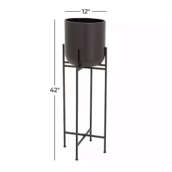 Kirklands Home Planters|Metal Dome Planter with Stand, 46 in. Black