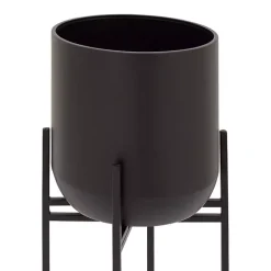 Kirklands Home Planters|Metal Dome Planter with Stand, 36 in. Black