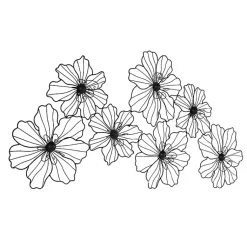 Kirklands Home Wall Plaques|Metal Floral Wire Wall Plaque Black