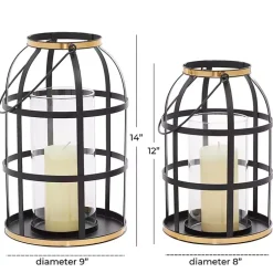 Discount Metal Frame Lanterns, Set of 2 Lanterns