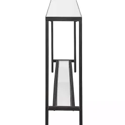 Kirklands Home Console Tables|Metal Glass Top Console Table Black