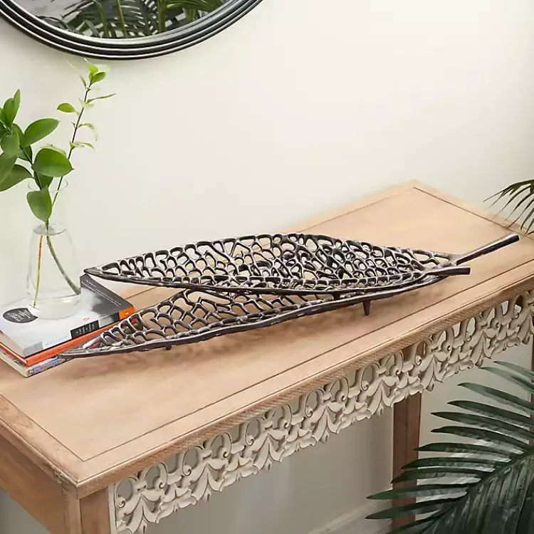 Hot Metal Leaf Trays, Set of 2 Decorative Trays