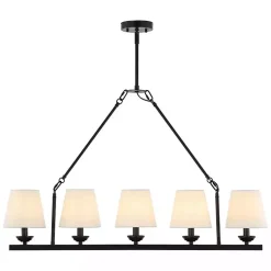 Kirklands Home Chandeliers & Pendant Lighting|Black Metal Linear Chandelier