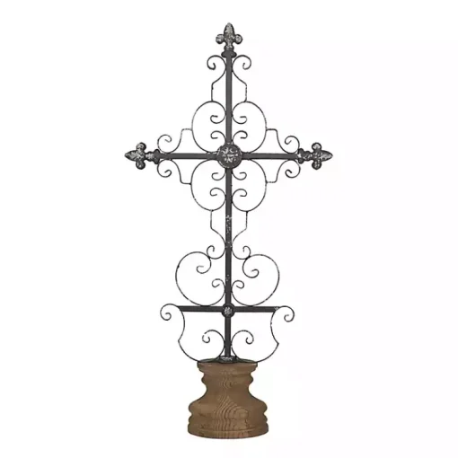 Sale Metal Ornate Cross Tabletop Sculpture Statues & Figurines