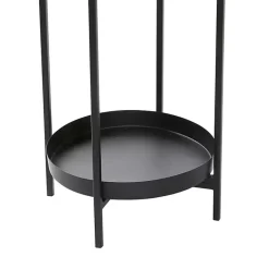 Kirklands Home Planters|Metal Plant Stands with Shelves, Set of 2 Black